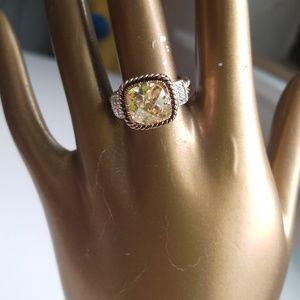 Lia Sophia Yellow Stone Ring SZ 8